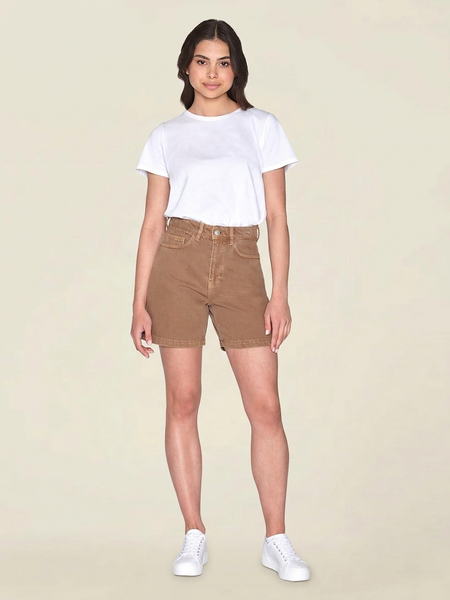 Shorts aus Bio-Baumwolle | Braun "gale straight mid-rise tiramisu", Knowledge Cotton Apparel, Foto 4