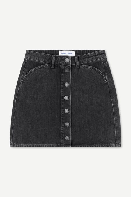 Jupe en jean noire en coton bio - norma skirt black blizzard, Samsoe Samsoe, photo 2