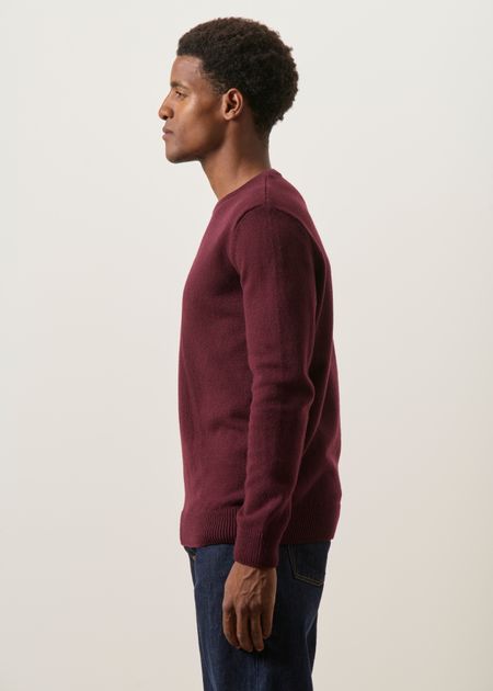 Pull régular en laine mérinos recyclée | bordeaux, WeDressFair, photo 3