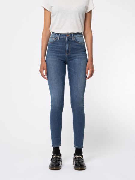 Jean skinny taille haute bleu délavé - hightop tilde southern lights