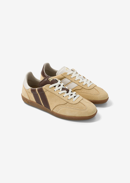 Baskets en cuir certifié | beige "Pulse mocha dune" - Caval