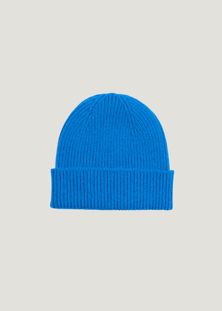 Bonnet en laine mérinos recyclée | bleu "merino wool beanie - pacific blue"