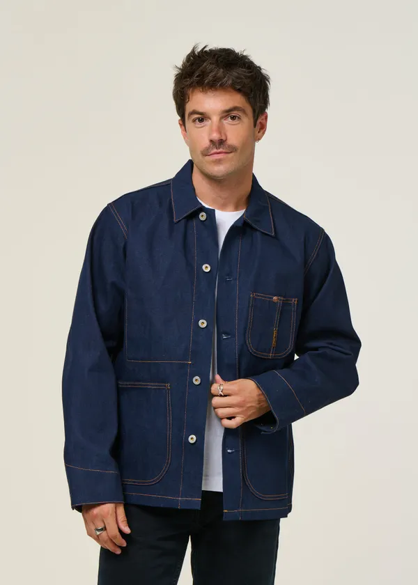 Veste denim workwear en coton bio | "howie painter denim jacket - light", Nudie Jeans