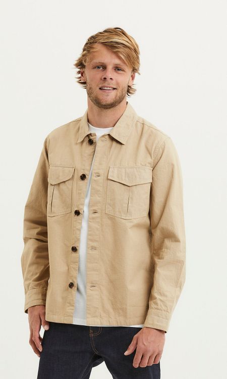 Veste beige en coton bio - pine