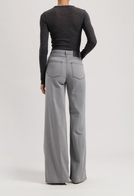 Jean ample en coton bio et recyclé | gris clair "sara high loose flow marge grey", Mud Jeans, photo 4