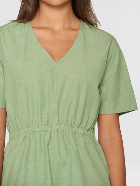 Midikleid aus Bio-Baumwolle | Grün "slub yarn short sleeve midi dress shale green", Knowledge Cotton Apparel, Foto 2