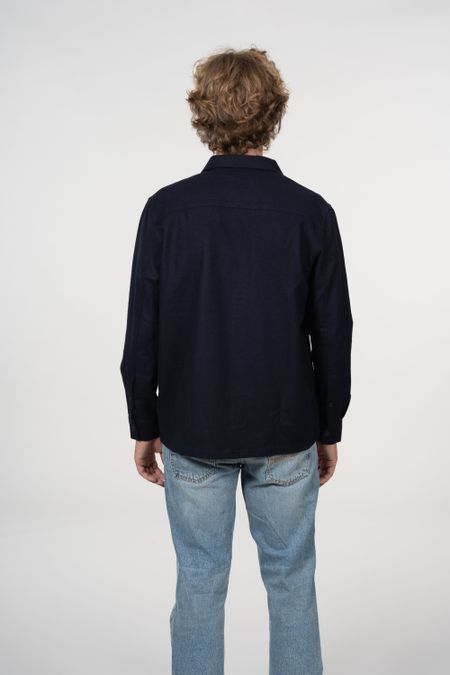 Surchemise bleu marine en laine recyclée - sten wool solid navy, Nudie Jeans, photo 5