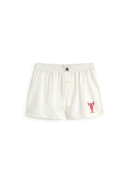 Boxer en coton biologique | blanc "lobster boxer - white" - Thinking Mu