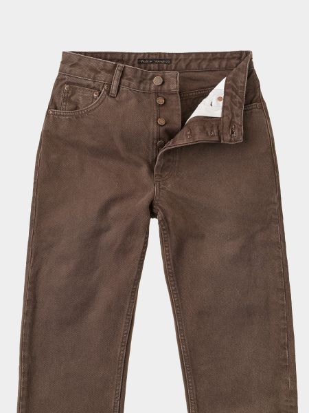 Jean mom marron en coton bio - breezy britt washed cinnamon, Nudie Jeans, photo 6