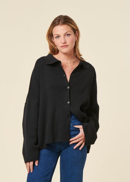 Gilet en coton bio | noir "anjo - black", Jan'n June, photo 2