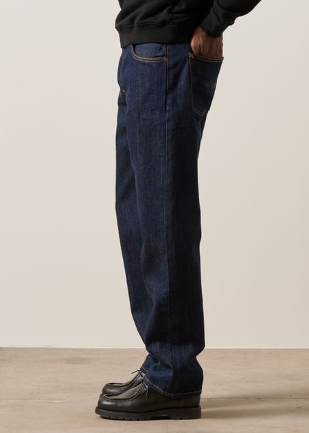 Jean droit large en coton bio  brut "rad rufus blue one wash", Nudie Jeans, photo 5