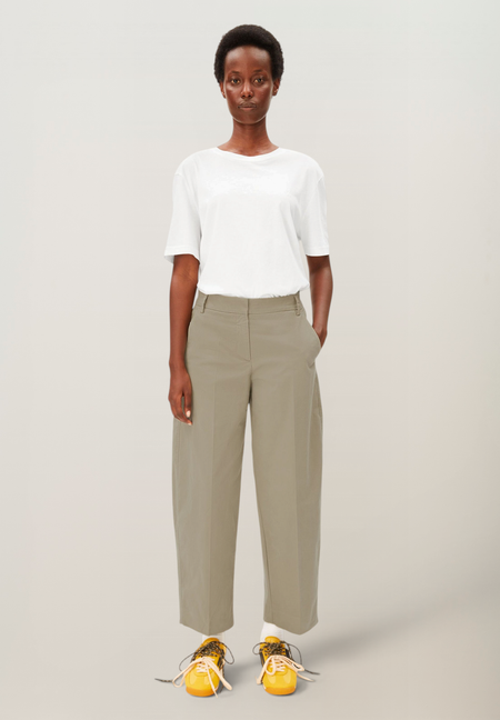 Pantalon ballon en coton bio | vert "Barrel leg twill pant", Armedangels, photo 4