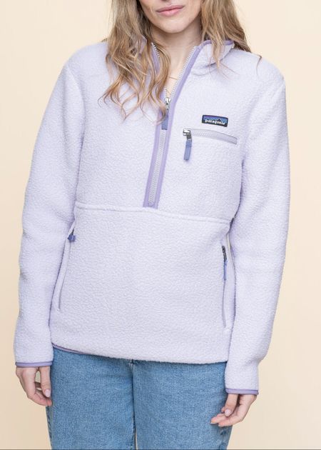 Polaire en matières recyclées | violet "retro pile marsupial - foxglove purple"