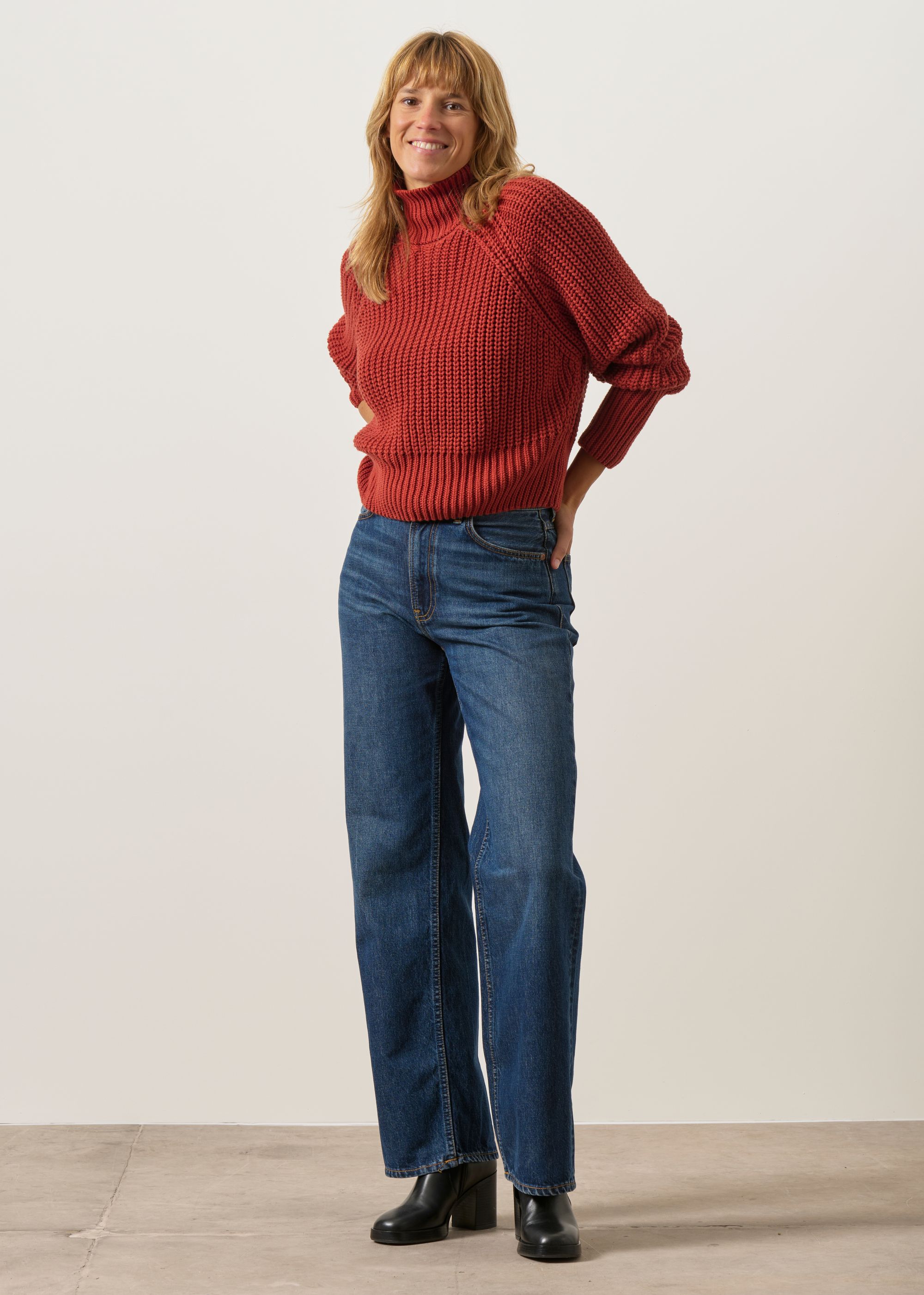 Strickpullover aus Bio-Baumwolle | rot "Ola - mid red", Jan'n June, Foto 3
