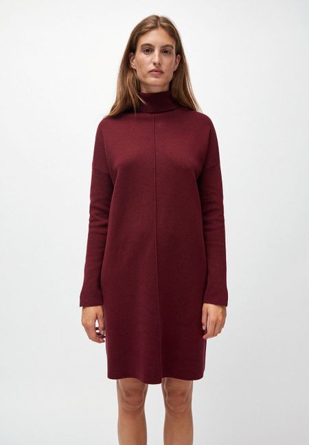 Robe pull bordeaux en coton bio - sienna