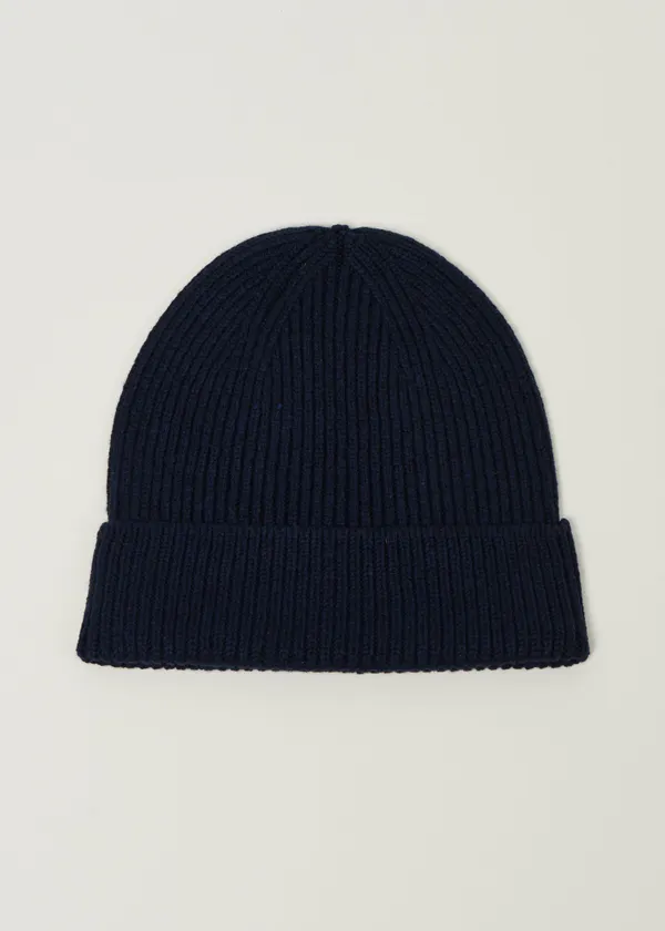 Bonnet en laine mérinos recyclée | marine, WeDressFair
