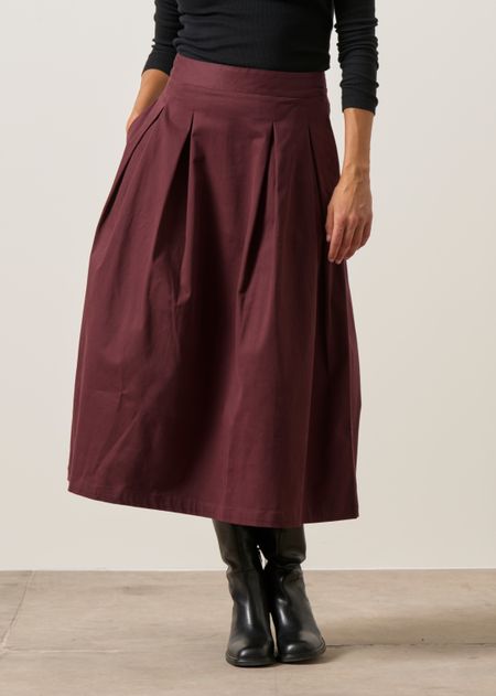 Ausgestellter Midirock aus Bio-Baumwolle | Braun "eloisa - chocolat", SKFK, Foto 1