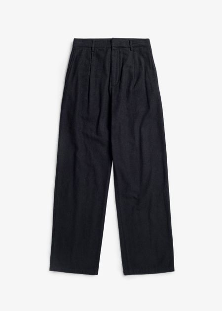 Flanellhose mit hoher Taille aus Bio-Baumwolle | Schwarz "Flannel pantalone - true black", Rotholz, Foto 6