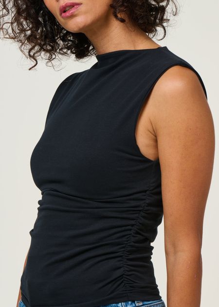 Top sans manches en coton bio | noir "rafo black" - Jan'n June