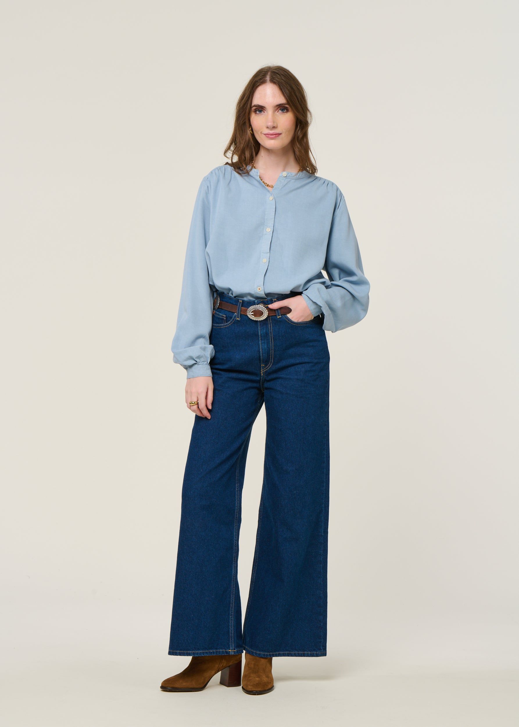 Blouse en tencel | bleu clair "evi tencel blouse - cloud blue", Kuyichi, photo 4