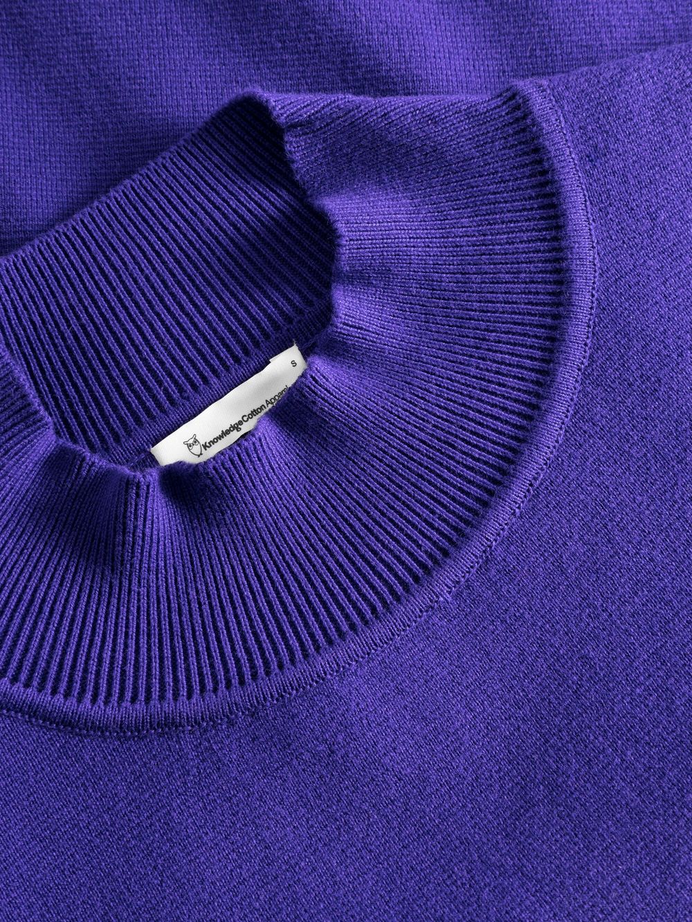 Pull en maille de coton bio | violet "cotton high neck knit deep purple ...