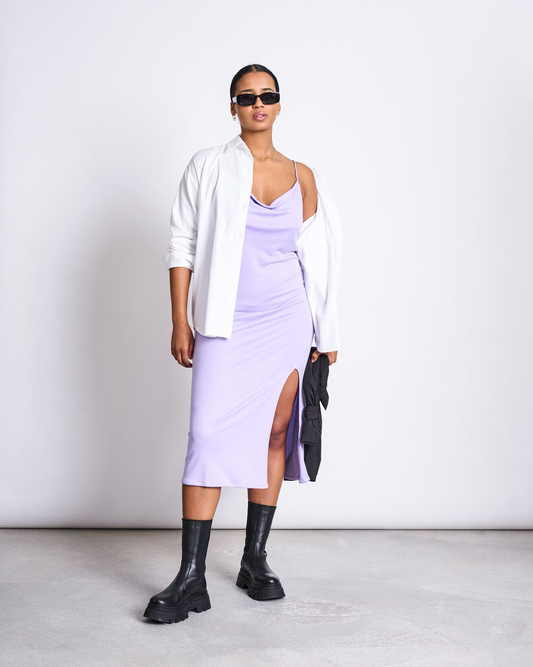 Robe midi à bretelles en tencel | lilas "midi dress helen lavender", Jan'n June, photo 4