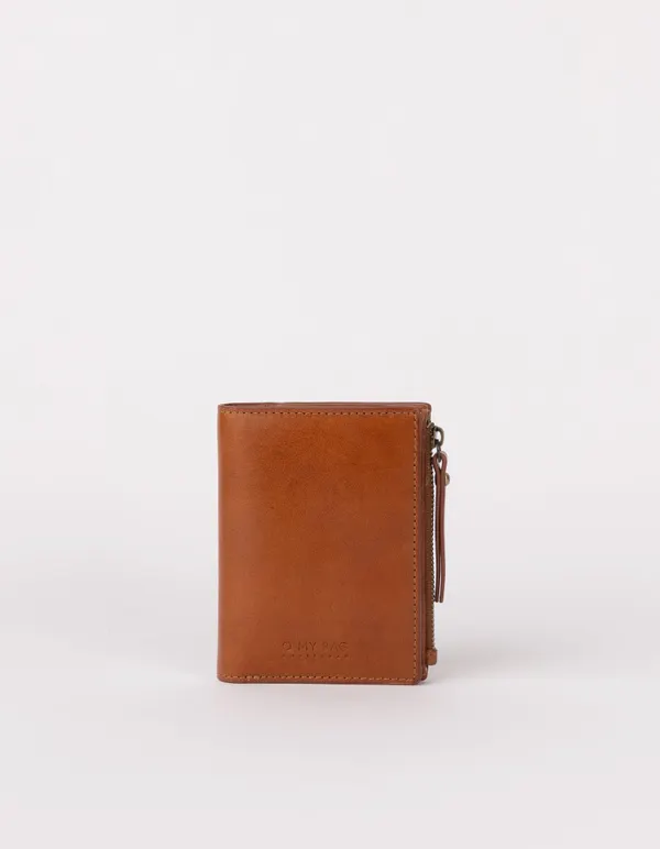 Portefeuille en cuir certifié | marron "jamie wallet - cognac classic leather ", O My Bag