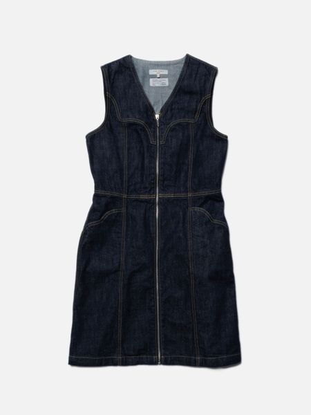 Robe denim en coton bio | brut "ina denim dress one wash dark blue" - Nudie Jeans