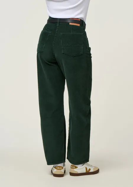 Pantalon ballon velours en coton bio | vert "leila cord - dark green cord", Kings of Indigo, photo 4