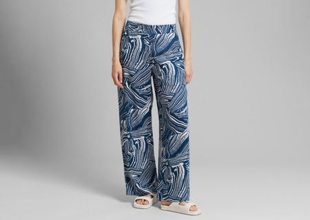 Pantalon ample en tencel | bleu à motifs blancs "pants ale clay swirl blue"