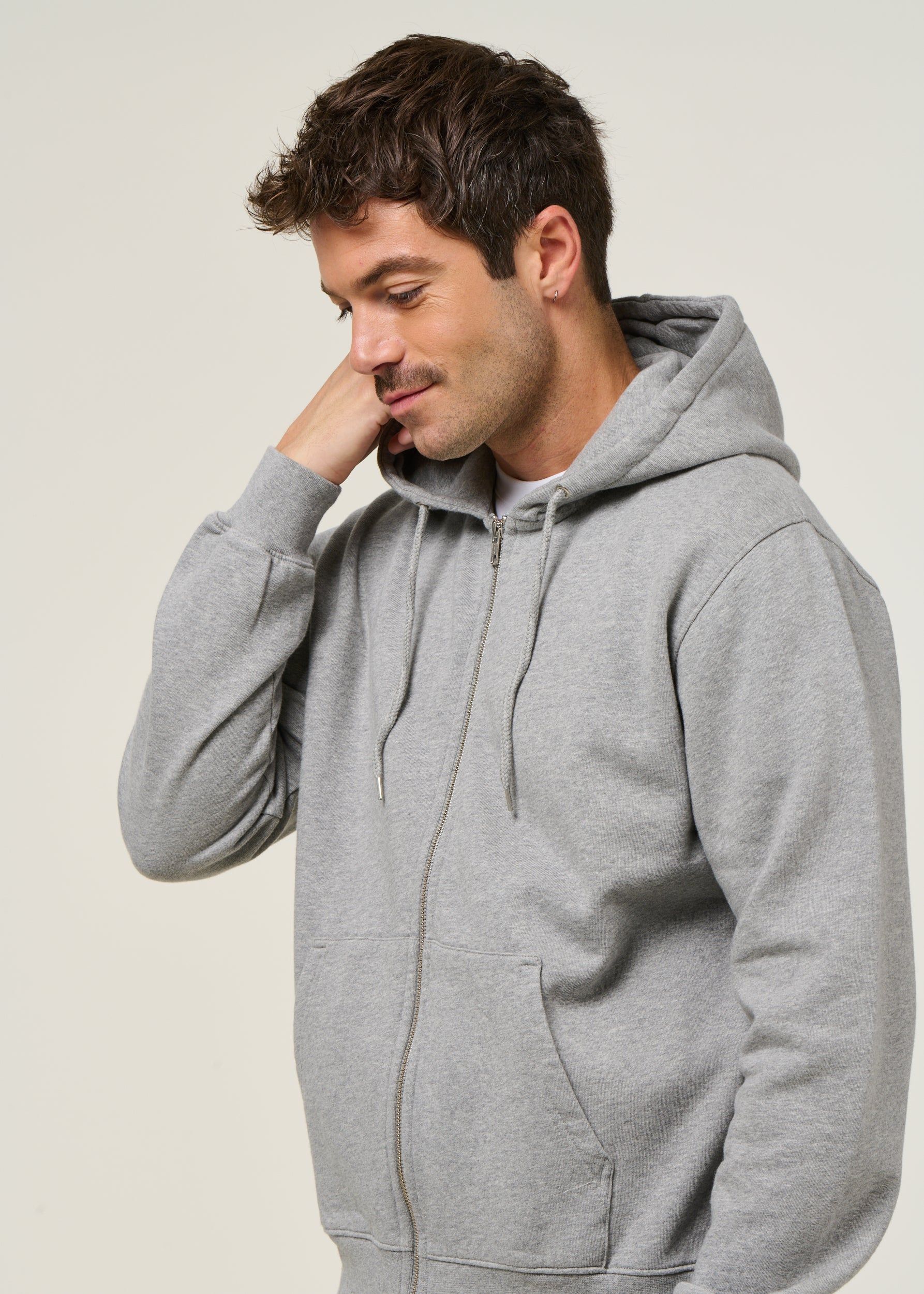 Sweat zippé en coton bio | gris "heather grey", Colorful Standard, photo 2