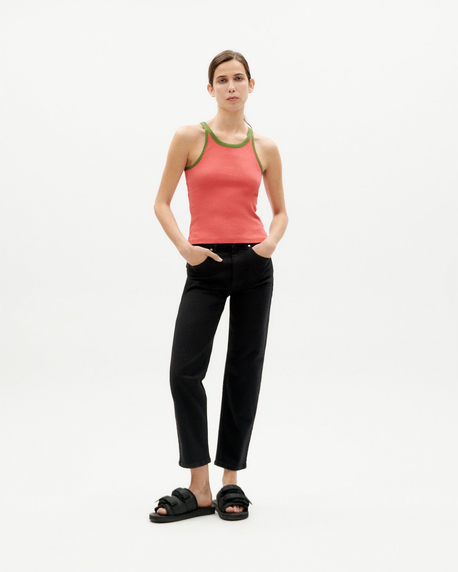Tanktop aus Bio-Baumwolle | Rosa und Grün "sugar pink harriet top", Thinking Mu, Foto 4