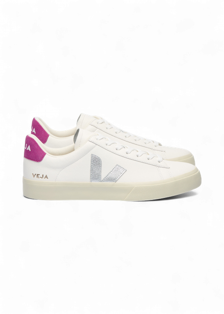 Baskets en cuir | multicolor "campo - white_silver_ultraviolet" - Veja