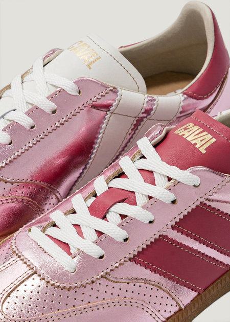 Baskets en cuir certifié | rose brillant "pulse - pink pearl" - Caval