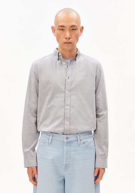 Chemise en coton bio | bleu "Quaasa longsleeve shirt tinted navy - tinted-navy" - Armedangels