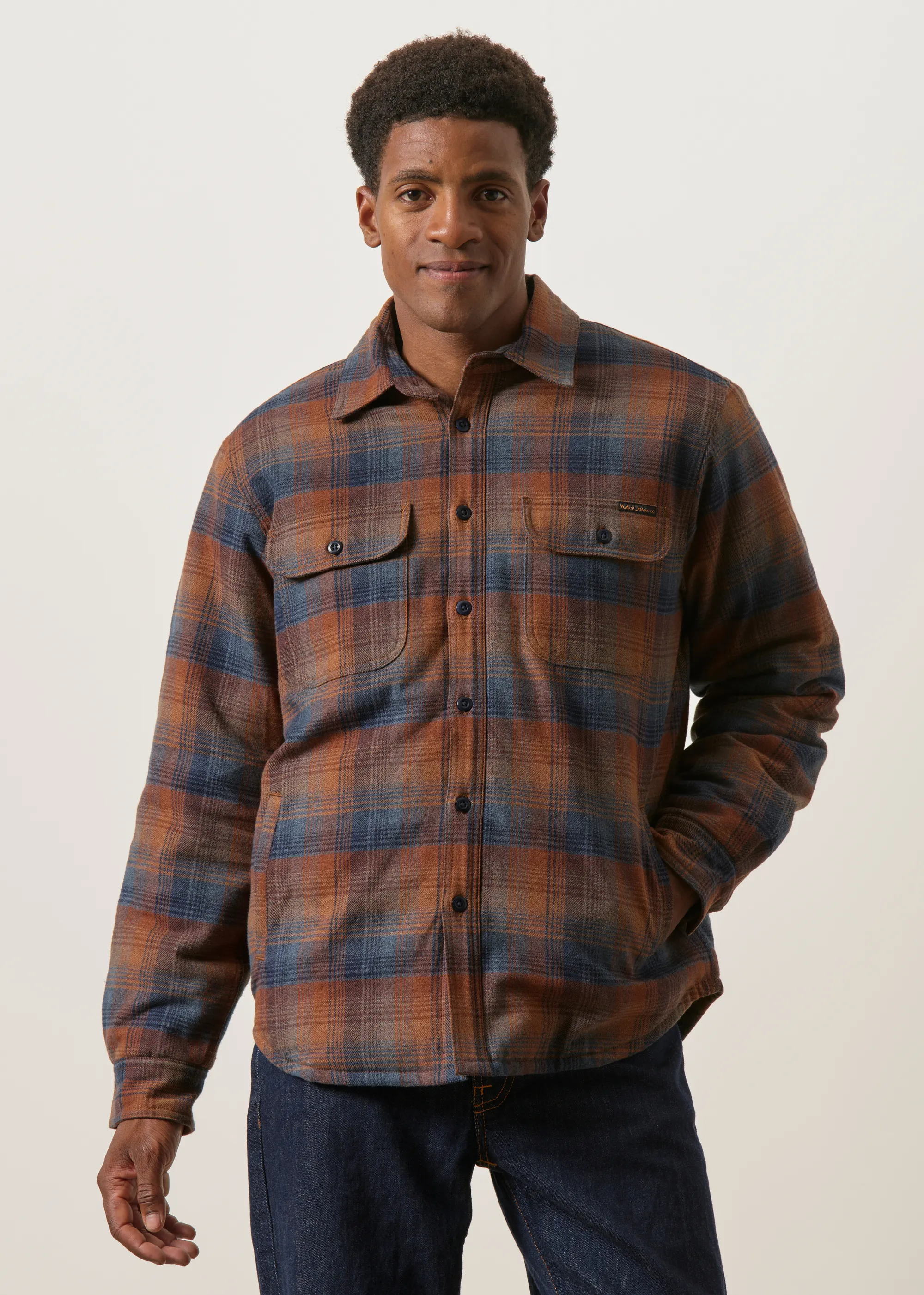 Veste style chemise matelassée en coton bio | carreaux "Glenn padded shirt check - multi", Nudie Jeans, photo 6