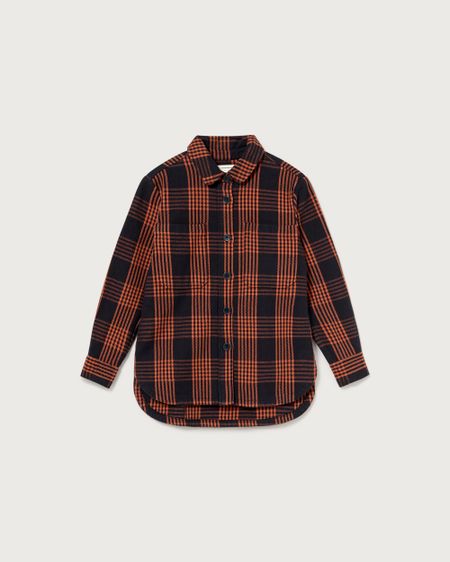 Jacke aus Bio-Baumwolle | Kariert  "thick checks norita overshirt orange", Thinking Mu, Foto 5