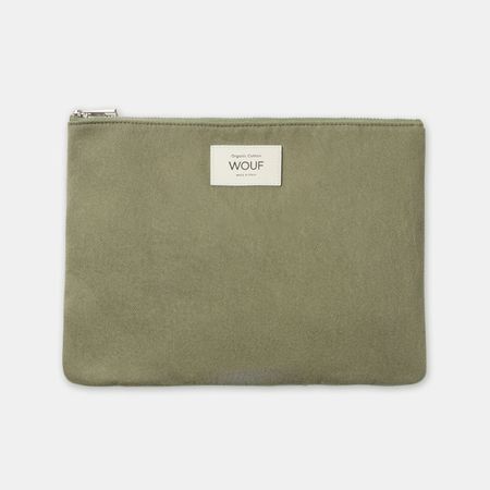 Pochette en coton bio | vert "sunset pouch kaki" - Wouf