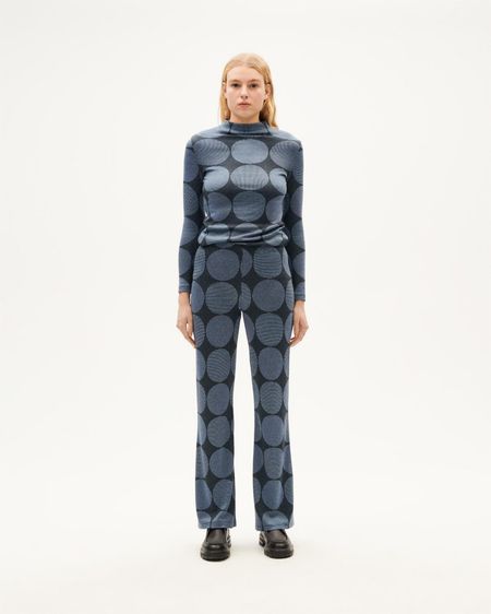 Pantalon ample en ecovero | bleu "japan naia pants blue", Thinking Mu, photo 4