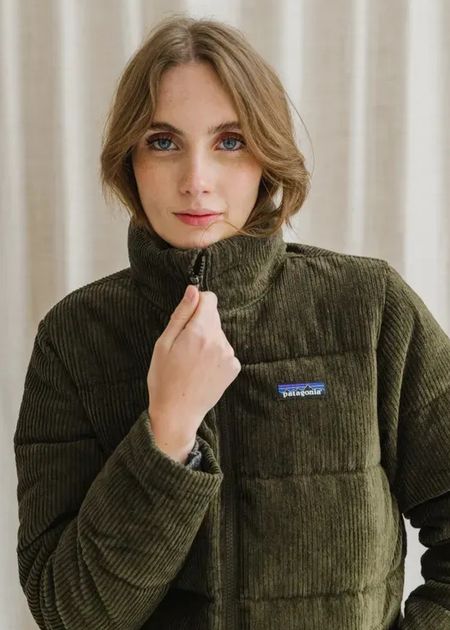  Doudoune velours en coton bio et duvet recyclé | vert "Cord fjord jkt - bsng" - Patagonia