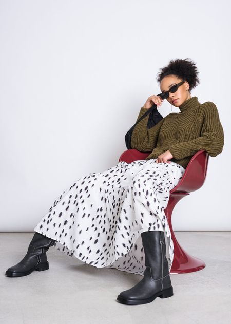 Pull maille en coton bio | vert "Ola - woody-olive", Jan'n June, photo 4
