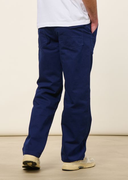 Pantalon large en coton bio | bleu "tuff tony pants deep blue", Nudie Jeans, photo 5