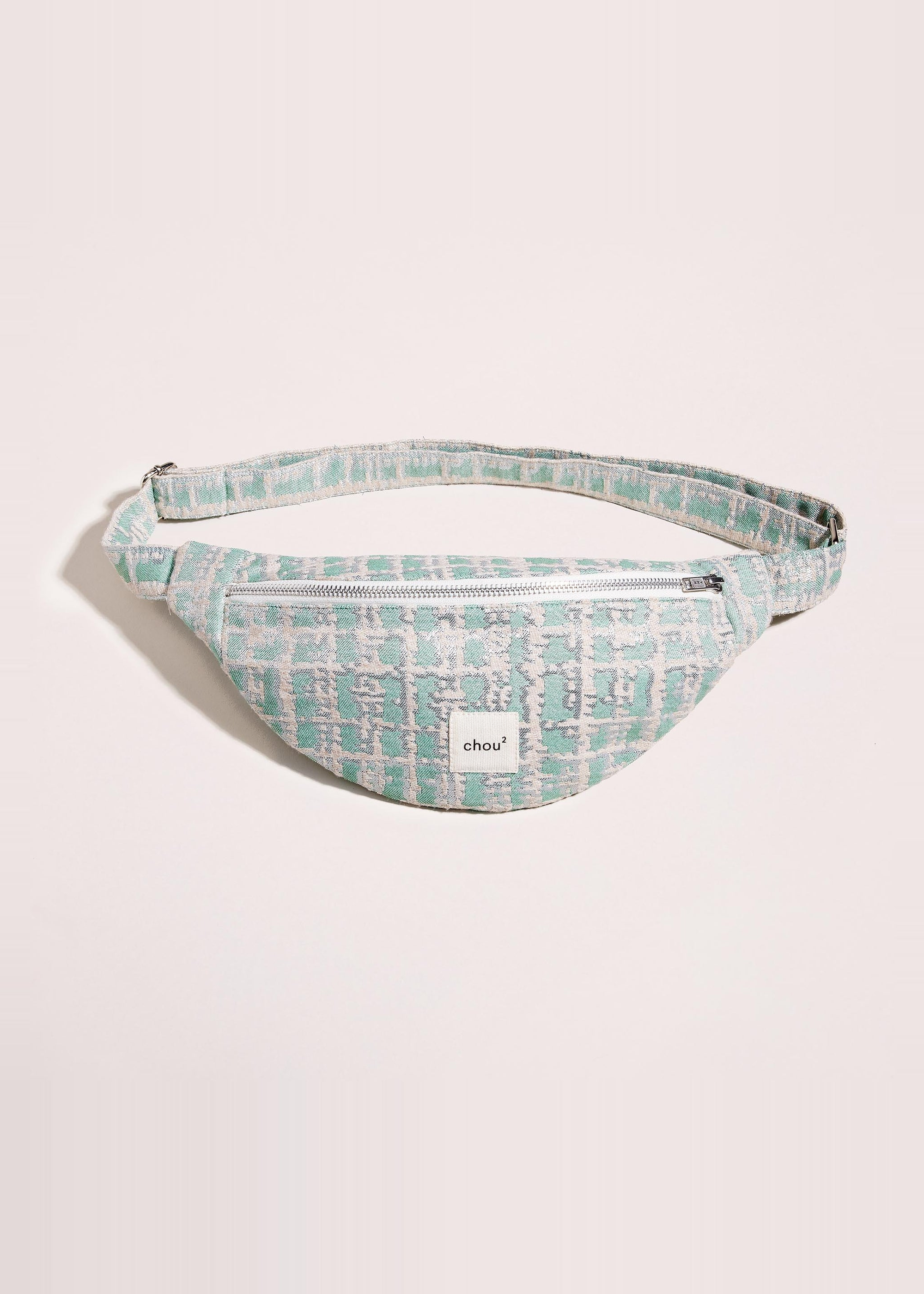 Banane made in france en coton upcyclé | "irisée verte/ beige"", Chou², photo 1