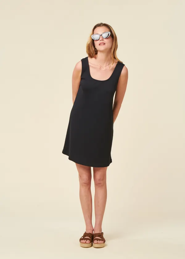 La robe boxy en coton bio | noir, WeDressFair