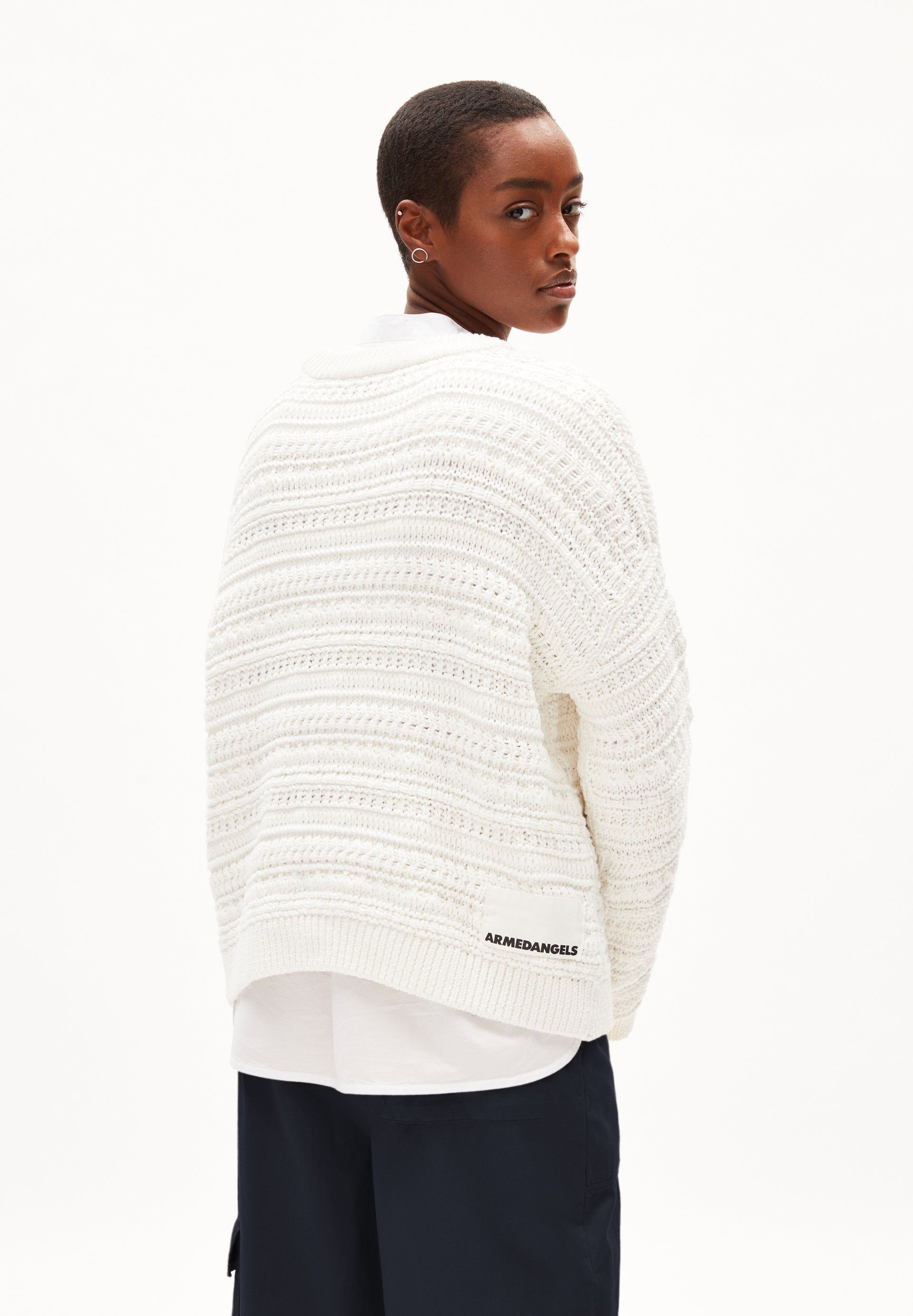 Weißer Strickpullover aus Bio-Baumwolle - laniaa off white, Armedangels, Foto 3