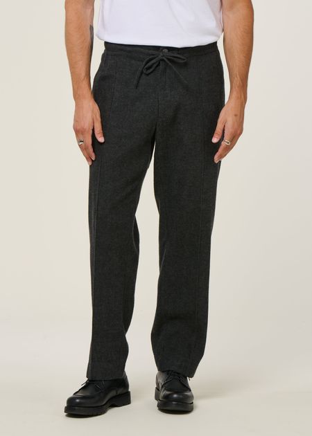 Pantalons flanelle en coton bio | gris "magnus - eco flannel mel grey"