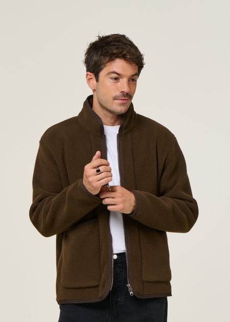 Veste polaire en matière recyclée | marron "goxo - chocolate"