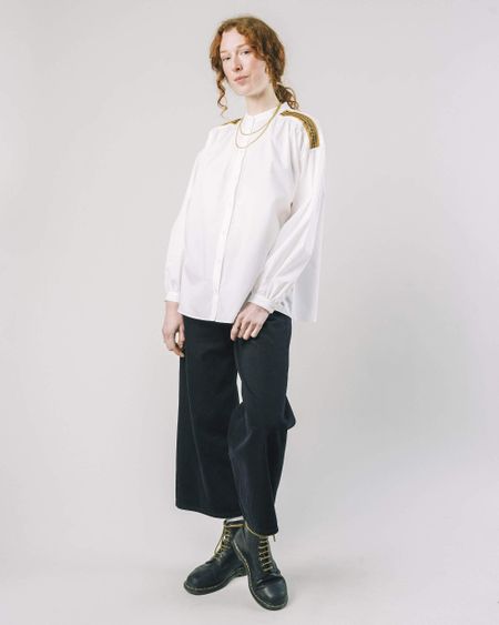 Blouse blanche en coton biologique - ribbon boho offwhite, Brava Fabrics, photo 5