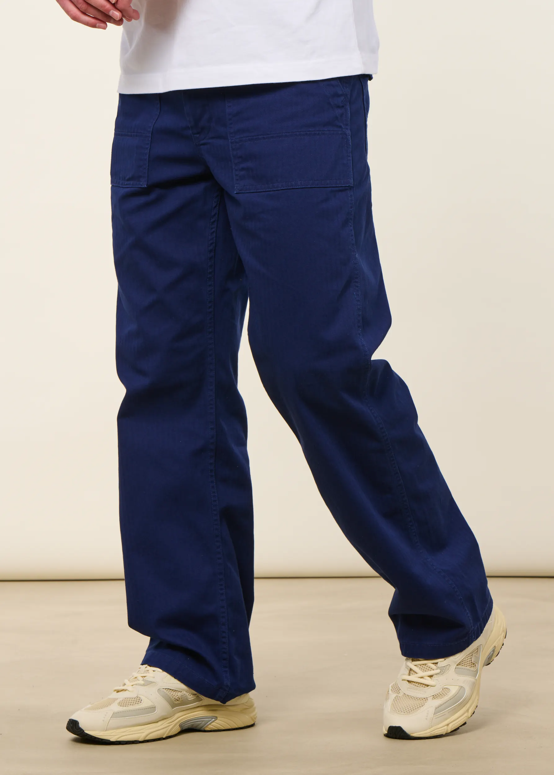 Pantalon large en coton bio | bleu "tuff tony pants deep blue", Nudie Jeans, photo 3