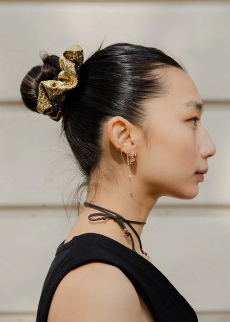 Chouchou en matière upcyclée | doré